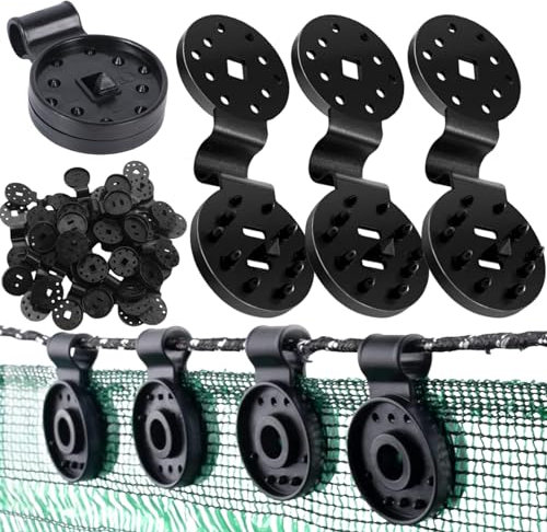 Clips de Fixation pour Bache,50 Pieces Clips pour Toile D'ombrage,Clips Fixation Brise Vue,Clips pour Voile d'ombrage,Clip Spécial avec Œillet Clips en Plastique de Tissu d'Ombre pour Toile e Clôture