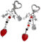 Shengxi Lot de 2 Y2K Porte-clés Esthétique Porte-clés avec Perles Fraise Guitare Etoile, Porte-clés Mignon pour Femmes et Filles pour Voiture, Sac à Main