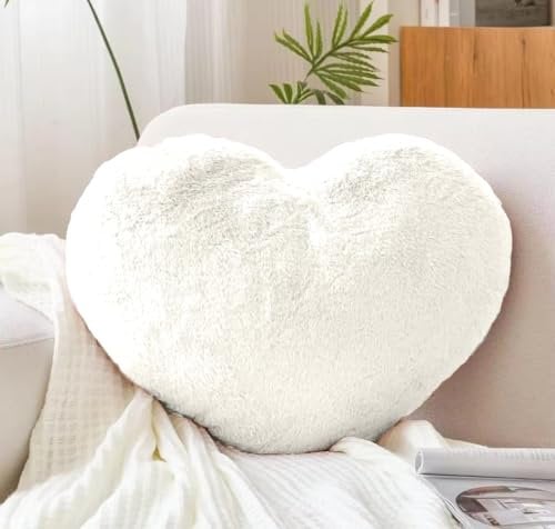 Lavendel Wärmekissen » Körnerkissen » Heizkissen für die Mikrowelle » Herzkissen 25 x 20 cm mit Lavendel Duft (Weiß)