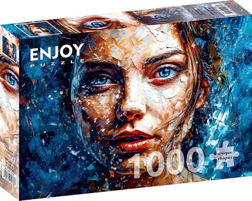1000 Pieces Jigsaw Puzzle for Adults – Matte Finish, Soft Touch, Sturdy and Unique Pieces, Tight Fit, Vivid Colors, Missing Pieces Service – Beautiful Woman Portrait in Oil Painting – by ENJOY Puzzle
