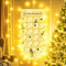 Adventskalender zum Befüllen Stoff Kinder, Isisyu 3M Lichterkette Weihnachtskalender 136 x 68cm mit 24 Groß Fächern, Lichterkettenhaken, 2024 DIY Wandkalender zum Selber Befüllen und Aufhängen