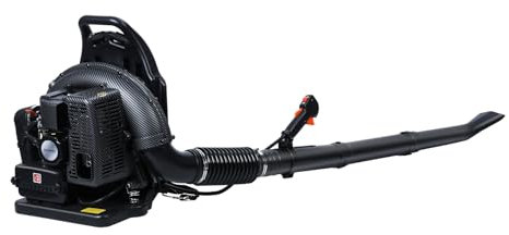 Fukursul 63CC 2-Takt-Gasbetriebener Rucksack-Laubläser, Hochleistungs-Schneefräse für Rasenpflege, Gartenstaub und Schuttbeseitigung (Schwarz) Schwarz