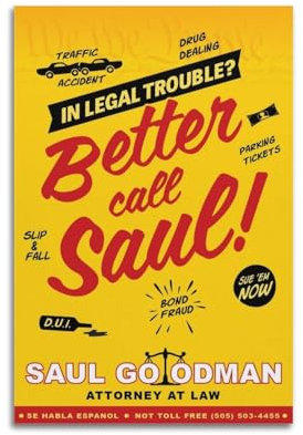 UHHYFVN Poster Better Call Saul, Wandkunst, dekoratives Gemälde, Schlafzimmer, 20 x 30 cm, ungerahmter Stil
