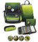 Belmil Premium Compact Plus ergonomisches Schulranzen Set 5 - teilig, AGR, Brustgurt, Hüftgurt, Magnetverschluss (405-41/P/S) (Black Green 2)