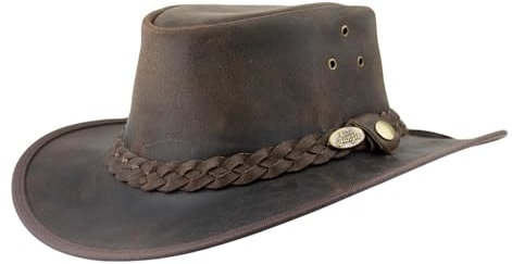 Black Jungle BALAT Lederhut, Westernhut, Australienhut, Cowboyhut (DE/NL/SE/PL, Alphanumerisch, XS, Braun)