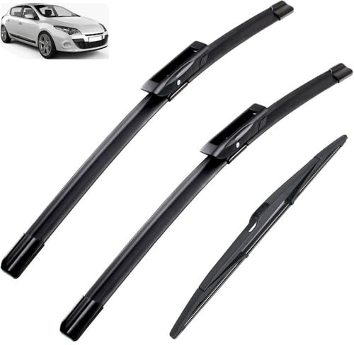 Auto Scheibenwischer für Renault Megane 3 Schrägheck-Coupé 2008 – Windschutzscheibe,Wischer Scheibenwischerblätter Set,einfache Montage,Wischerblatt Wischblatt Wischerblätter,Das Material ist langlebi