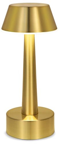 OCEST Cordless Table Lamp, Small Rechargeable Battery Operated Lights Outdoor, Dimmable Touch Portable Gold Lamp for Patio Restaurant Bar Dining Table Hallway Bedroom Indoor