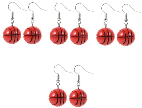 Supvox 4 Paare Ringe Für Frauen Basketballringe Zucht Fußball-Ohrringe Basketball-anhänger Silberne Reifen Kreis Baseball-Ohrstecker Stellungnahme Silberne Creolen Für Damen Träne Harz