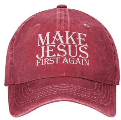 Melbrakin Make Jesus First Again Mütze für Männer, Papamütze, Grafik, lustige Mütze
