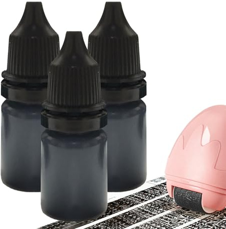 Schnelltrocknende Stempelfarbe, schwarze Tinte für Stempel, Multi-Power schwarz, benutzerfreundlich, 10 ml, tragbare Nachfüllung für Buchstaben,