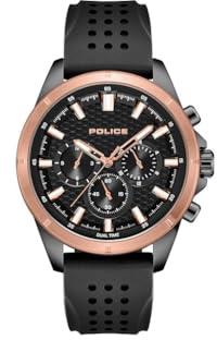 Police Motion Men's Quartz Watch Stainless Steel 45 mm Black