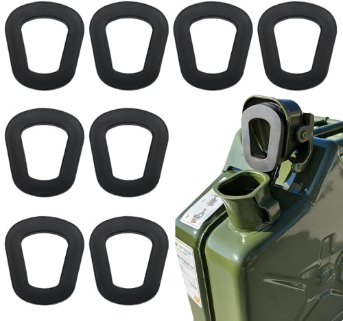 8Pcs Jerry Can Gaskets Replacement, Rubber Fuel Can Washers Set | Universal Jerry Can Seal, Leak-Proof Gas Can Spout Gaskets, Lock Cap Rubber Seal for 5L 10L 20L NATO Metal Fuel Cans