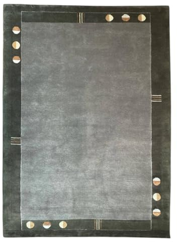 Rug Studios Teppich VENUS NEPAL - HANDGEKNÜPFT | Farbe: Grau | Größe: 170 x 240 cm | meliert | Vintagedesign | glamourös | Landhaus | Vintage | Modern | elegant | Wohnzimmer | Schlafzimmer | strapazie