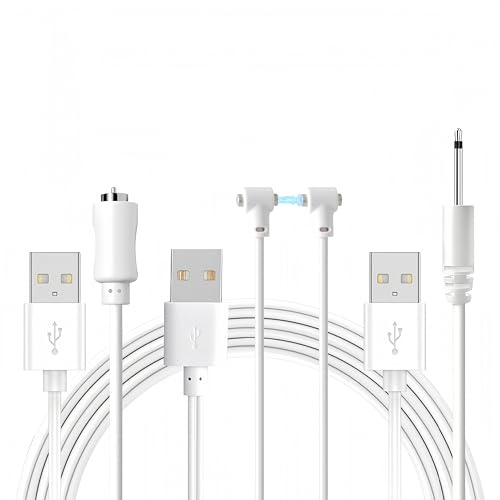3 en 1 - Cargador Magnético Universal para Masajeadores Íntimos, Cable de Carga Rápida USB tipo A 80cm Compatible con juguetes recargables, Dispositivos Íntimos y Vibradores