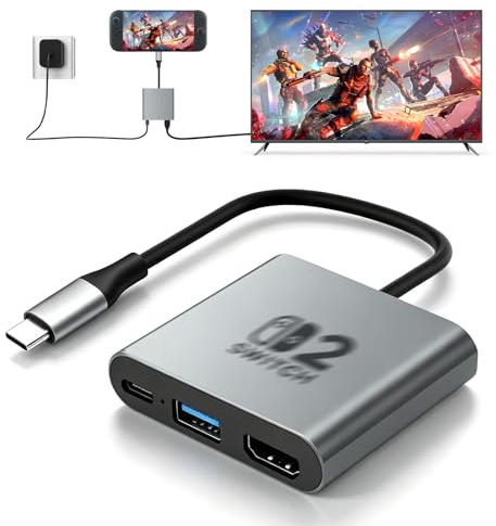 5-IN-1 USB-C Docking Station with 4K@120Hz HDMI, 100W PD Charging, Gigabit Ethernet, 2 USB 3.0 Ports, Compatible with Nintendo Switch, Switch 2, Steam Deck/ROG Xbox