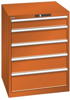 kaiserkraft | ESD-Schubladenschrank | BxTxH 717 x 725 x 850 mm | 5 Schubladen | Traglast 75 kg | orange