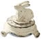 Loberon Minuteur Terese - Zinc - H/D env. 7/8.5 cm - Blanc Vieilli, Blanc Vieilli