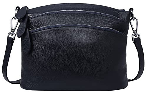 HESHE Damen leder-handtaschen-schulter-beutel kleine taschen designer-handtasche crossbody schultaschen und geldbörsen Blau (L) 10.1 x (W) 3.9 x (H) 9.2 in