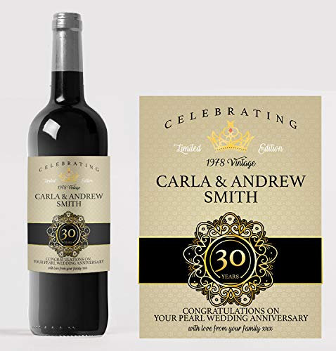 forefrontdesigns Personalised Wine Bottle Label – Custom Wine Labels & Stickers for Bottles – Perfect for Weddings, Birthdays, Anniversaries & Special Events