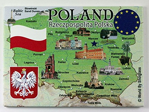 Polen EU Serie Souvenir Kühlschrankmagnet 6,3 x 8,9 cm