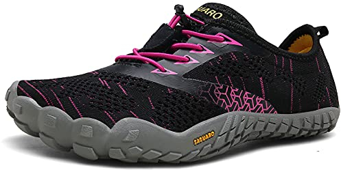 SAGUARO Scarpe Barefoot Minimaliste Uomo Donna Scarpe Palestra Corsa Trail Running Trekking Sport Acqua con Dita Scarpe Bici da Corsa Traspiranti Leggere, Rosa Magenta, 37 EU