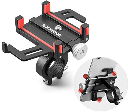 ROCKBROS Soporte Móvil para Bicicleta Moto, Rotación 360° Soporte Universal de Aleación de Aluminio para Teléfonos