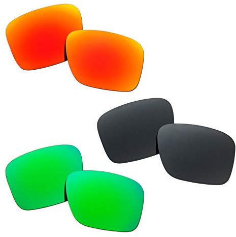 SOODASE Pour Oakley Holbrook XL Des lunettes de soleil Rouge/Noir/Vert Verres de remplacement polarisés