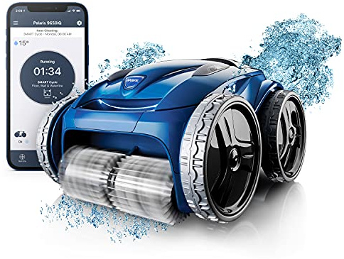 Polaris 9650IQ Sport Robot Aspirapolvere Piscina con App Telecomando, Grande Canistro Filtro, Cavo 70' e Caddy per Piscine In-Terra