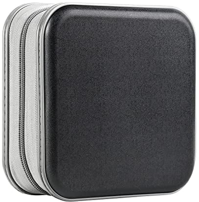 UENTIP étui DVD,Porte-CD d'une capacité de 48,Étui de Rangement en Plastique Rigide pour CD et DVD Capacité CD (48 capacité, Noir)