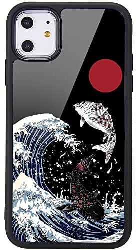 MAYCARI Great Wave of Kanagawa Case for iPhone 11, Painting Art Cute Design Soft TPU Hard Back Ultra-Thin Shockproof Anti-Fall Protective Girly Cover Case for iPhone 11