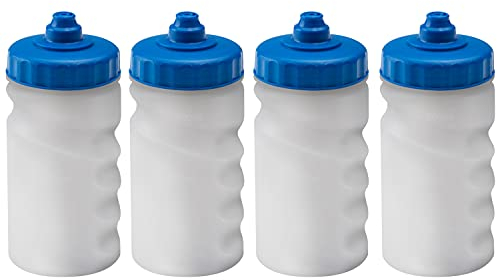 Foxberry 300ml Children's Small Reusable Water Bottles - 4 Pack - Hands Free Lid - Spill Proof - Leakproof Spout - BPA Free - Dishwasher Safe - Sports - School - Clubs
