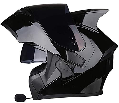 Casque Bluetooth intégral pour Moto avec Double visière Anti-buée Casque modulaire modulable pour Accident de Moto Casque intégré de Course de Motocross Certification Dot/ECE pour Hommes a