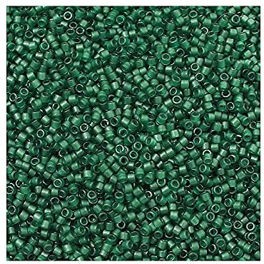 5 g Miyuki Delica Rocailles Seed Beads, 11/0 (1.6 mm) Semi Transparent Matte Emerald (Miyuki Delica Rocailles Samenperlen Smaragdgrün)