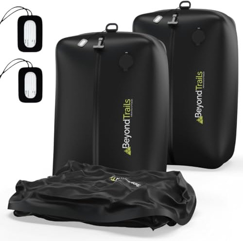 BeyondTrails 2 Pack Vacuum Compression Packing Cubes for Clothes | Travel Bag | Vacuum Storage Bags | Suitcase Travel Accessories Packing Organiser | Plane Essentials | Luggage Gear