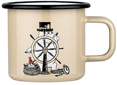 Moomin Enamel Mug The Adventurer Beige 0.37 L Muurla