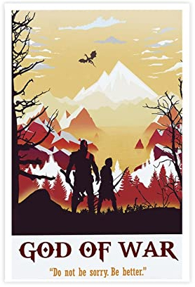 FABIVA God of War Poster, Videospiel-Poster, 6 Leinwand, Poster, Schlafzimmer, Dekoration, Sport, Landschaft, Büro, Raumdekoration, Geschenk, ohne Rahmen, 20 x 30 cm