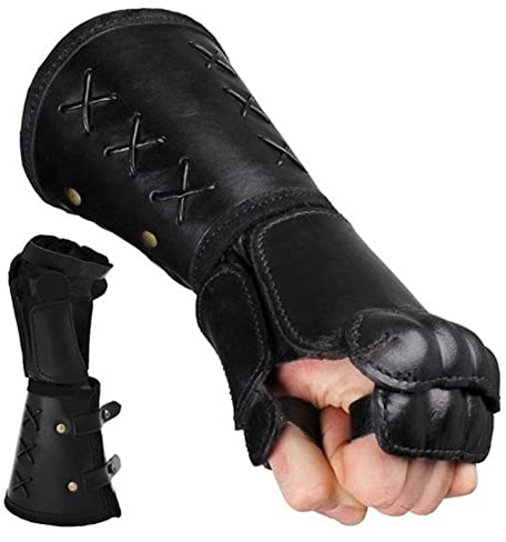 Mittelalter Handschuh Kunstleder Armband, Assassin Kostüm, Lange Handschuhe Steams, Punk Assecories, Handgelenk Arm Manschetten für Herren Renaissance Kostüm