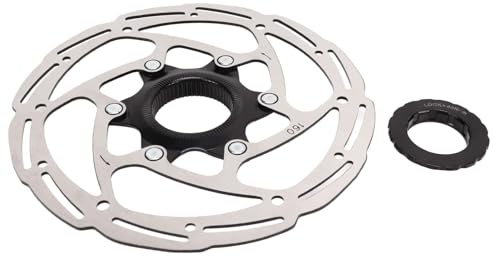 Bike Disc Brake Rotors, Bicycle Steel Centerlock Disc Brake Rotor with Center Lock Cover 26.8mm/1.06in Inside Diameter 44mm/1.73in Outer Diameter for Most Bikes Road Mountain Bike (160mm)
