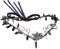 MOSTORY Woodland Crown schwarzes Blatt Kopfschmuck Göttin Tiara Stirnband Feenkönigin Heiligenschein Mond Wald Haargirlande Halloween Renaissance Cosplay Kostüm Zubehör für Damen