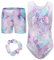 Happy Cherry Turnanzug Mädchen Kurzarm mit Hose Gymnastikanzug Turnshorts Haarband Set Leotard Gymnastics Sportbody Ganzkörper Tag 6 (5-6 Jahre)
