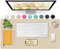Sevenpers Schreibtischunterlage, 80x40cm office Mauspad aus PU-Leder,Multifunktionale Schreibtischmatte,Leicht zu Reinigen Tischunterlage für Büro und Home-office, Beige