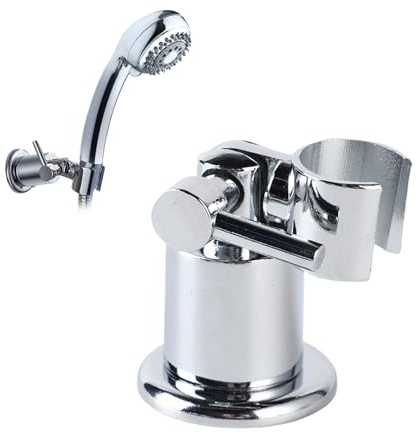 Thapncow Soporte ducha pared acero inoxidable|180° Soporte cabezal ducha ajustable|Soporte ducha con tornillos extraíble|Soporte de cabezal ducha totalmente metálico para baños y aseos Plata