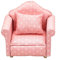LATRAT Puppenhaus Sofa, 1:12 Puppenhaus Miniatur Möbel Modell Tuch Blumenmuster Couch Sessel Sofa Mit Kissen, Zubehör Blumenmuster Mini Möbel Sofa Set mit Rückenkissen (Rosa)
