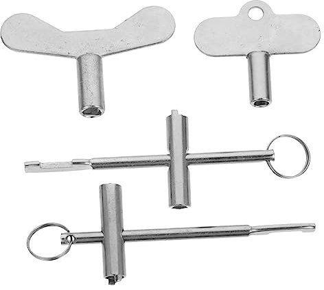 BESTonZON Radiator Key 1 Set Radiator Air Key Water Shut Off Tool Radiator Keys Radiator Tail Key Air Plumbing Keys Titanium Plumbing Tools Radiator Utility Key Zinc Alloy Basin Gate