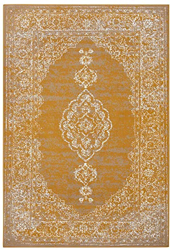 Teppich Boss - Designer Velours Teppich Méridional Senfgelb, Größe:80x150 cm