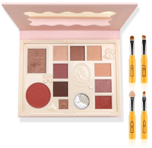 Boobeen 12 Farben Lidschatten Palette - Matte & Shimmer Hochpigmentierte Lidschatten Puder Makeup, Ultra-blendable Langanhaltende Neutrale Augen Palette, Ideal für Reisen