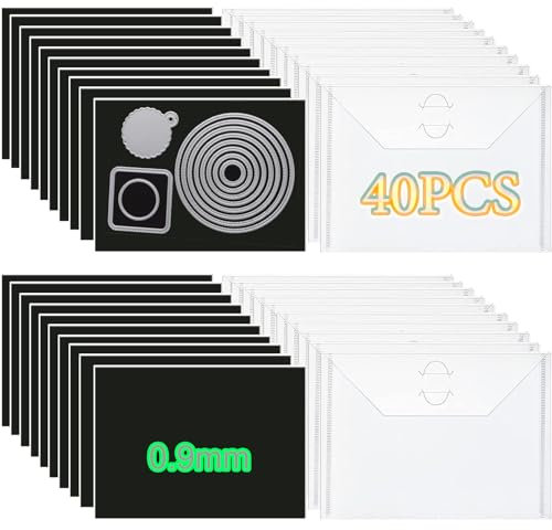 CYFUN DESIGN 40 Stück Stanz- und Briefmarken-Aufbewahrungstaschen und Magnetbögen, 17,8 x 12,7 cm, Aufbewahrungsumschläge, magnetische Stanzformen-Aufbewahrung
