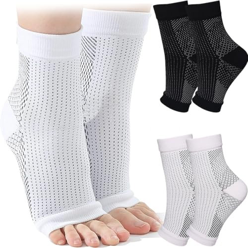 ZKGYUS Attelle Cheville, 2 Paires Sport Compression Chevillère, Bandage de Cheville Maintien, Maintient Cheville, Soutien du Tendinite Tendon Achille et Fasciite Plantaire, pour Soulage la Douleur