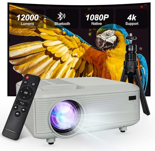 Mini Projector,4K Projector for Bedroom (Phone HDMI Cable And Stand Included),,200-Inch Large Screen, Compatible With Smartphones/TV Sticks/PS5/Laptops/PC/HDMI/USB, Indoor and Outdoor use
