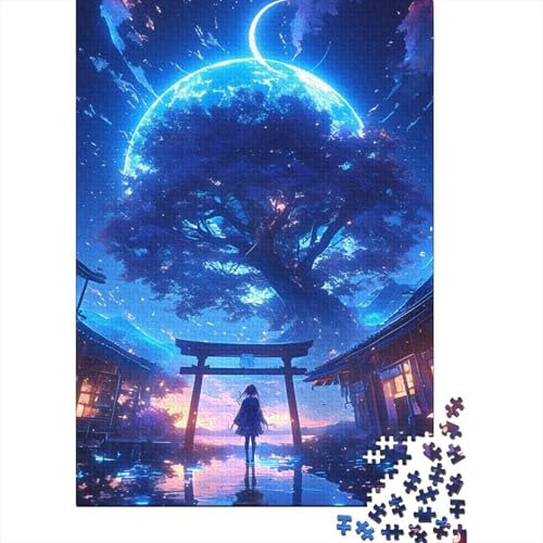 Puzzle für Erwachsene, Torii-Tor und Lebensbaum, Puzzle für Erwachsene, 1000-teiliges Holzpuzzle, geeignet für Kinder ab 12 Jahren, Weihnachts- und Geburtstagsgeschenke (Größe 75 x 50 cm)